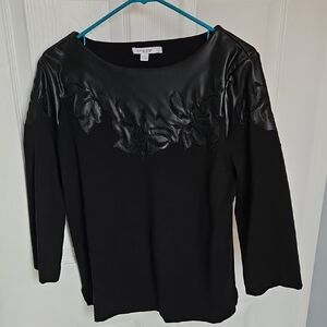 Chico's Black Faux Leather Top